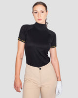 Natural Performance Mock Neck Tee - Schwarz