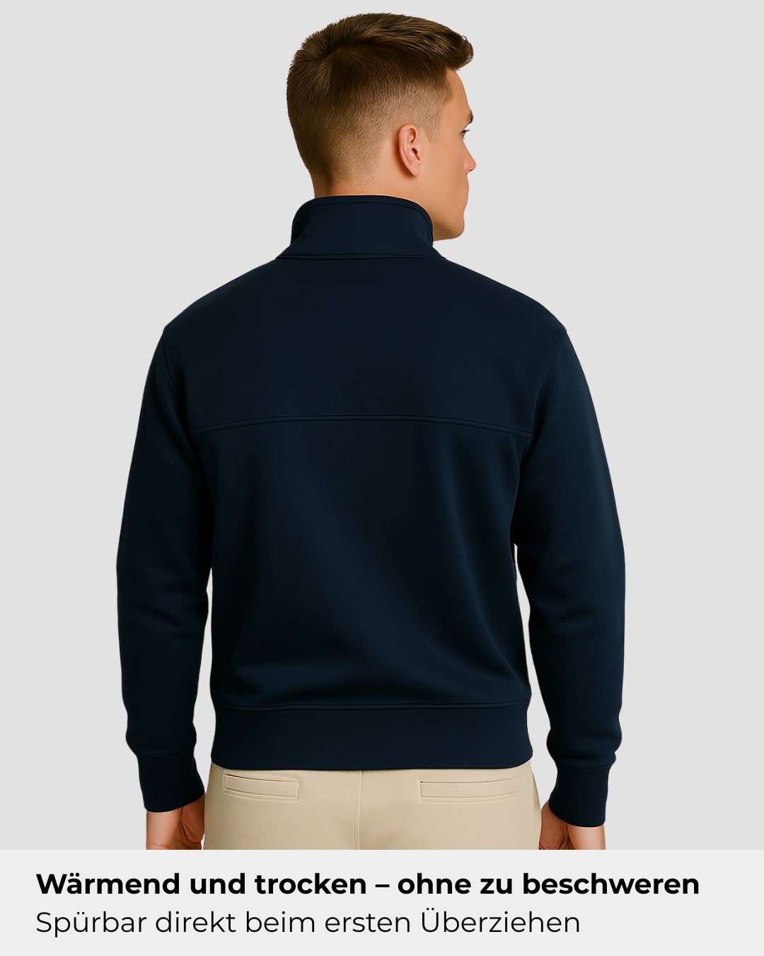Natural Comfort Quarter Zip Sweater - Navyblau
