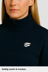 Heavy Natural Performance Quarter Zip - Navyblau