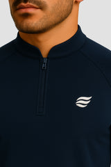 Light Natural Performance Quarter Zip - Navyblau
