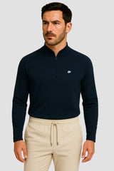 Light Natural Performance Quarter Zip - Navyblau