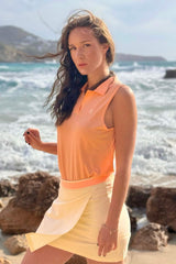 Sleeveless TENCEL™ Polo - Peach