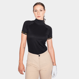 Natural Performance Mock Neck Tee - Schwarz