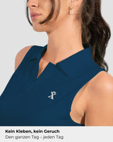 Sleeveless TENCEL™ Polo - Navyblau