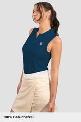 Sleeveless TENCEL™ Polo - Navyblau