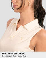Sleeveless TENCEL™ Polo - Sandbeige