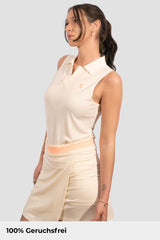 Sleeveless TENCEL™ Polo - Sandbeige
