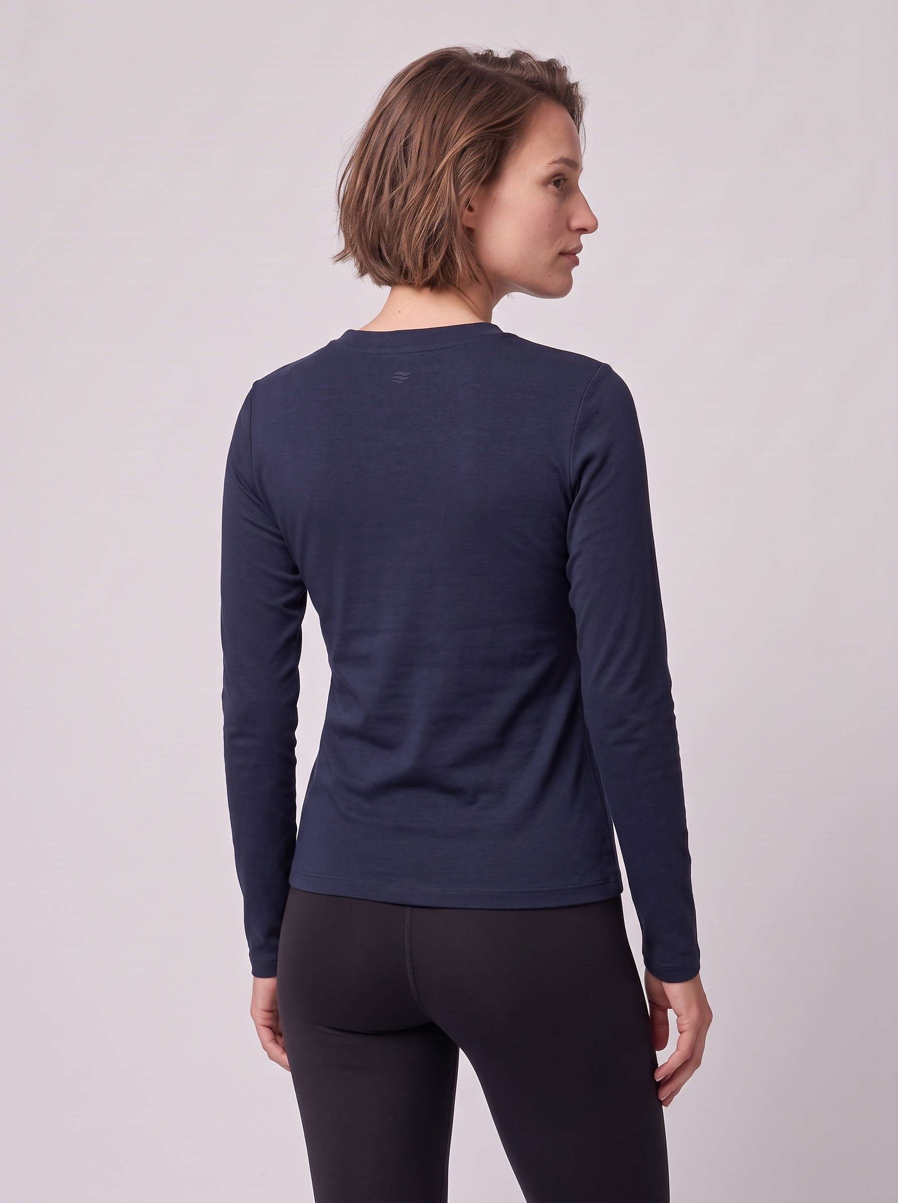Slim Fit Longsleeve aus Lyocell – Navy