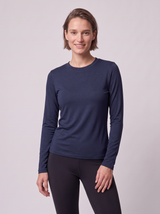 Slim Fit Longsleeve aus Lyocell – Navy