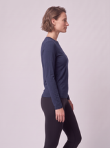 Slim Fit Longsleeve aus Lyocell – Navy