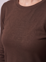 Slim Fit Longsleeve aus Lyocell – Chocolate