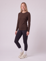 Slim Fit Longsleeve aus Lyocell – Chocolate