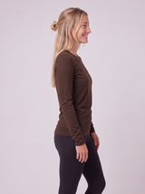 Slim Fit Longsleeve aus Lyocell – Chocolate