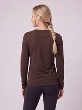 Slim Fit Longsleeve aus Lyocell – Chocolate