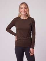Slim Fit Longsleeve aus Lyocell – Chocolate