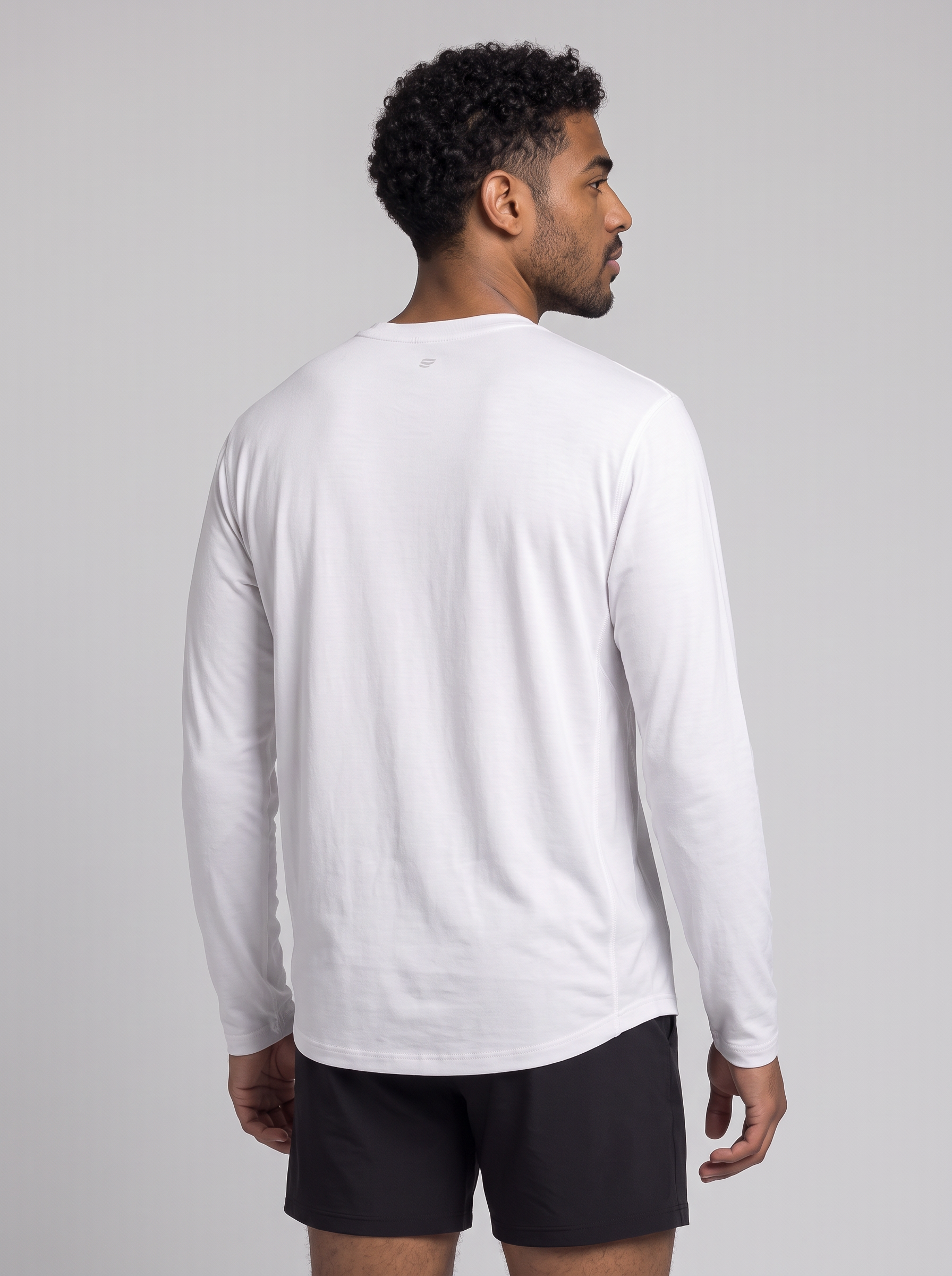Athletic Fit Longsleeve aus Lyocell – Weiß