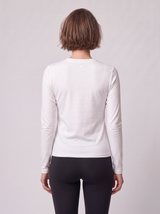 Slim Fit Longsleeve aus Lyocell – Weiß