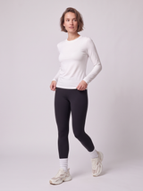 Slim Fit Longsleeve aus Lyocell – Weiß