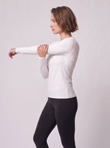 Slim Fit Longsleeve aus Lyocell – Weiß