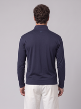 Athletic Fit Quarter Zip aus Lyocell – Navy
