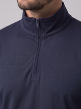Athletic Fit Quarter Zip aus Lyocell – Navy