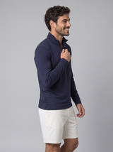 Athletic Fit Quarter Zip aus Lyocell – Navy