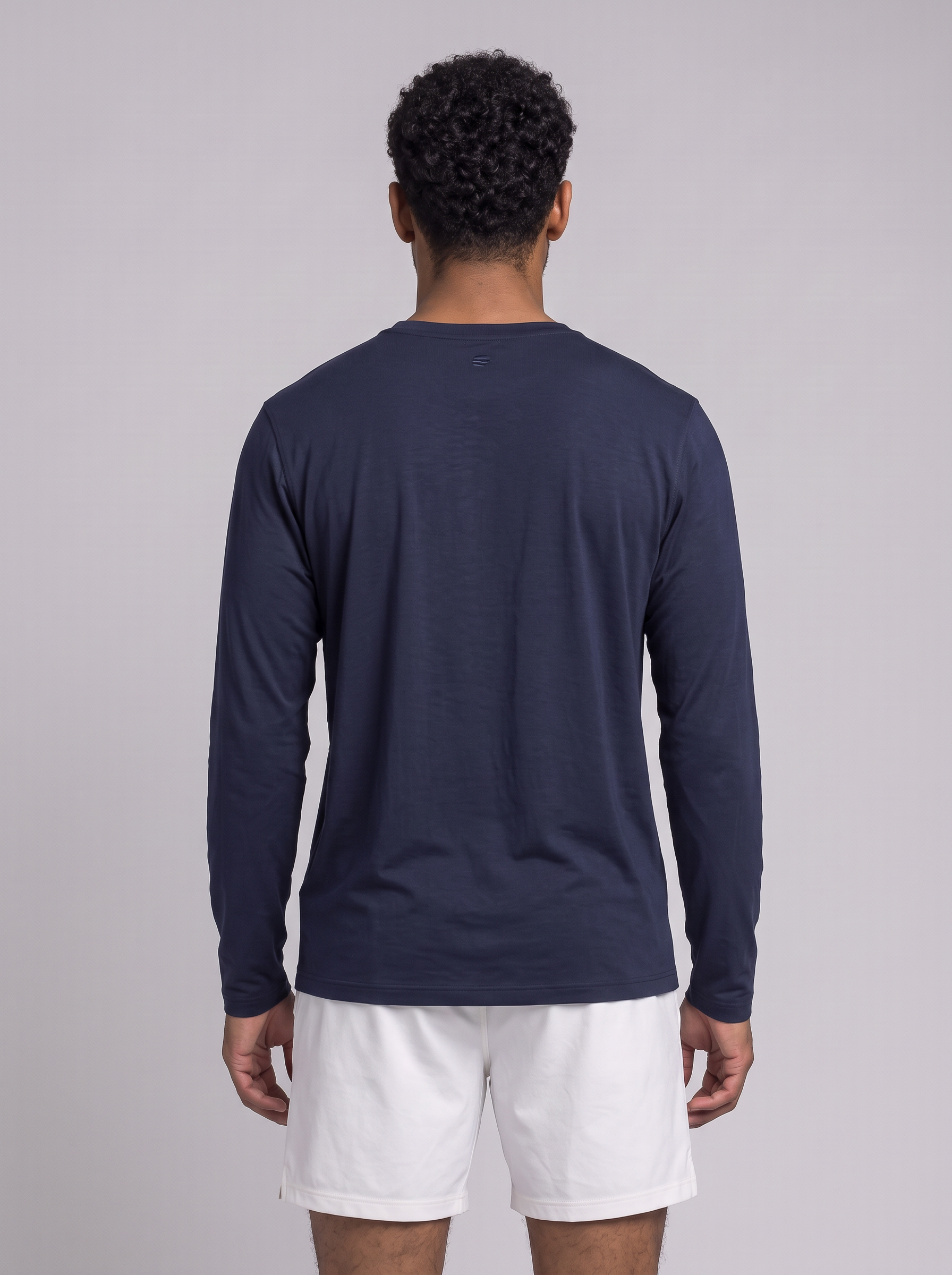 Athletic Fit Longsleeve aus Lyocell – Navy