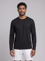 Athletic Fit Longsleeve aus Lyocell – Schwarz