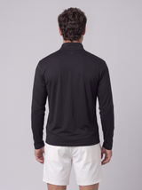Athletic Fit Quarter Zip aus Lyocell – Schwarz