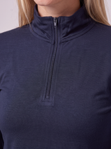 Slim Fit Quarter Zip aus Lyocell – Navy
