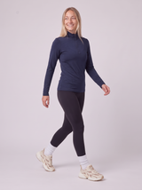 Slim Fit Quarter Zip aus Lyocell – Navy