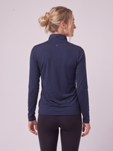 Slim Fit Quarter Zip aus Lyocell – Navy