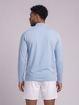 Leichter Slim Fit Quarter Zip – Eisblau