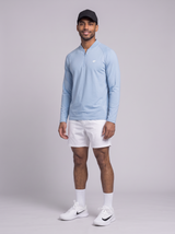 Leichter Slim Fit Quarter Zip – Eisblau