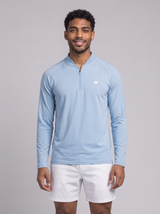 Leichter Slim Fit Quarter Zip – Eisblau