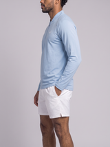 Leichter Slim Fit Quarter Zip – Eisblau