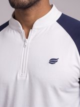 Leichter Slim Fit Quarterzip – Weiß