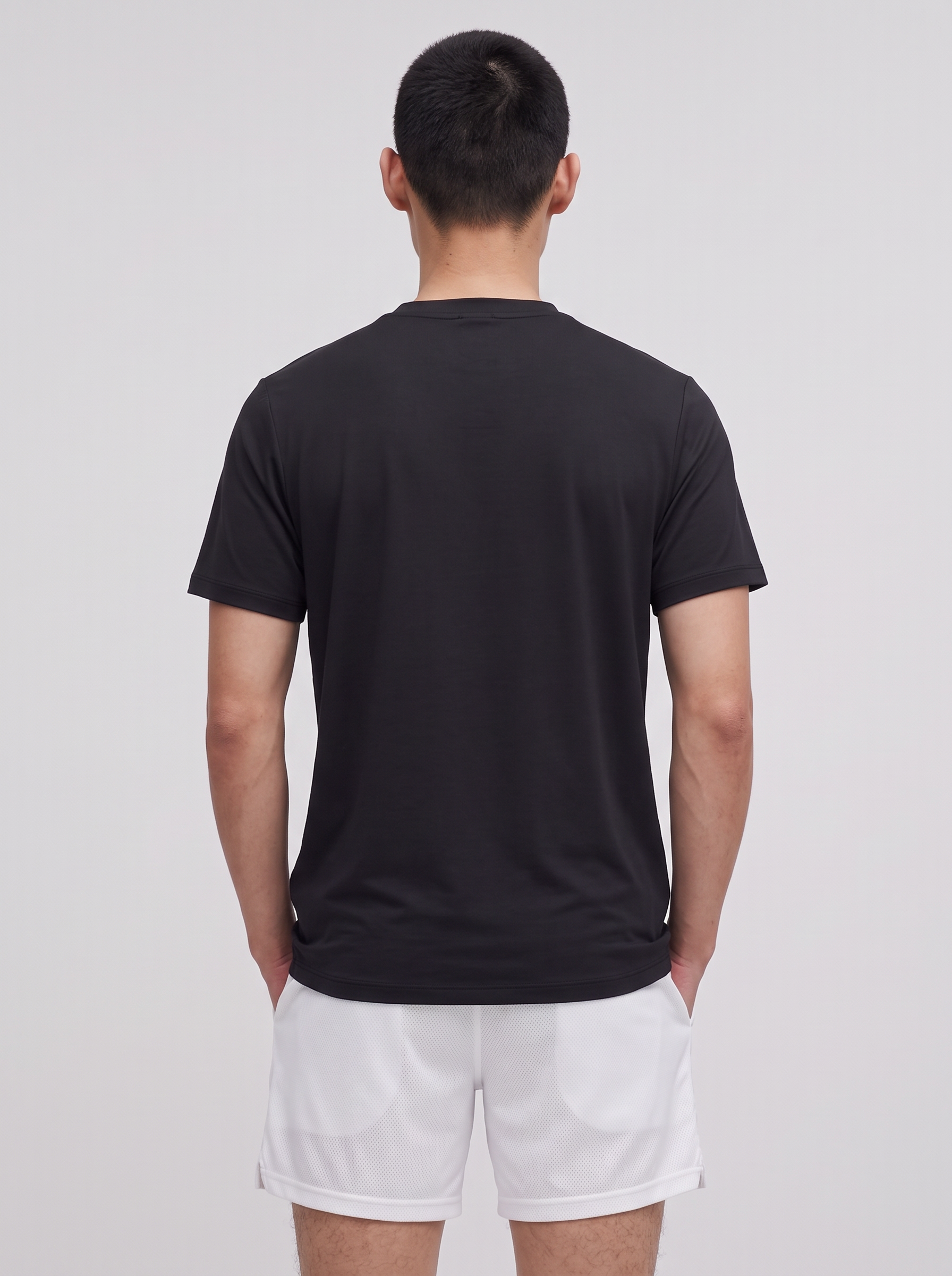 Regular Fit T-Shirt aus Lyocell – Schwarz