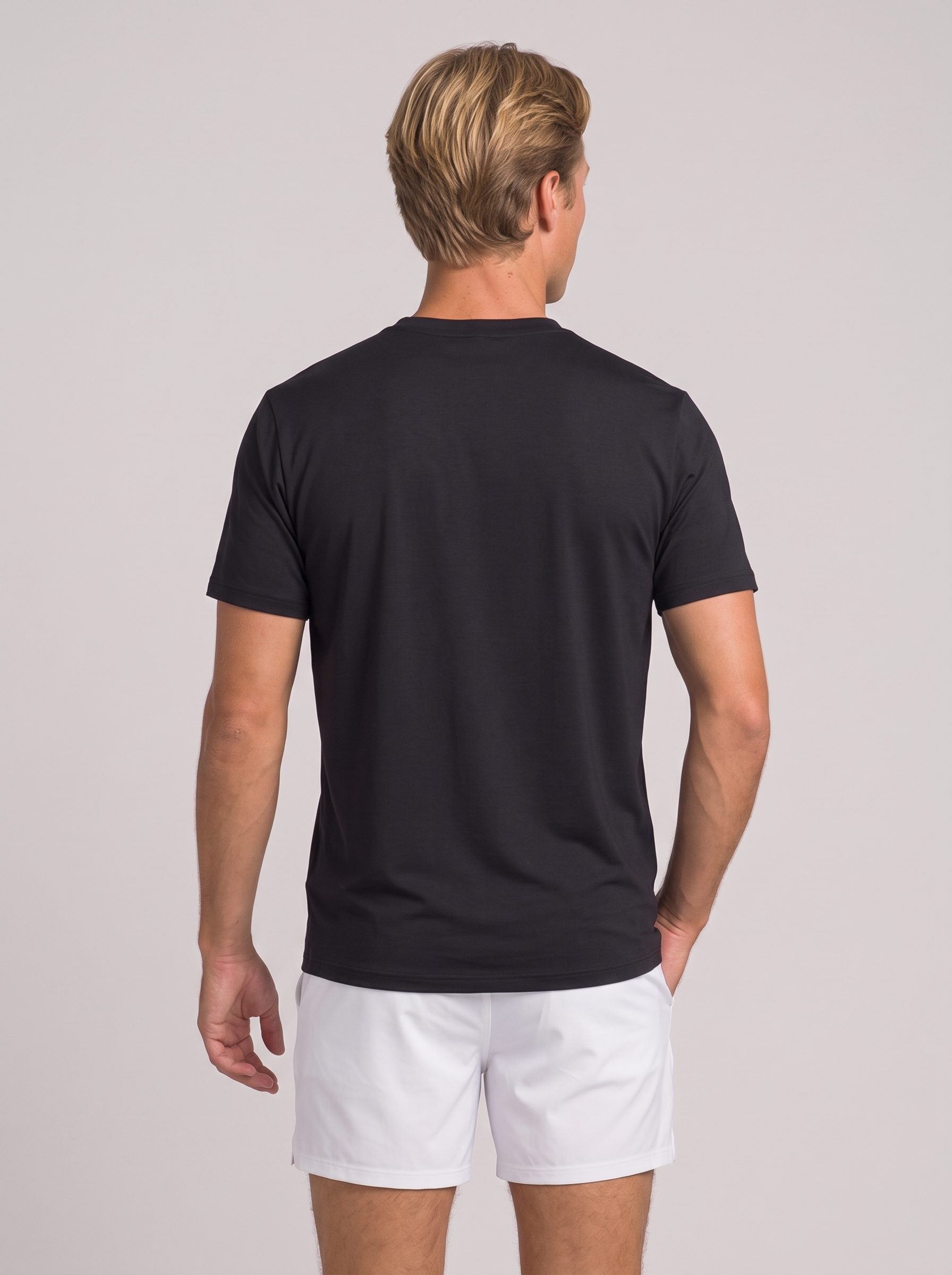 Regular Fit T-Shirt aus Lyocell – Schwarz