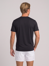 Regular Fit T-Shirt aus Lyocell – Schwarz