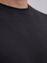 Regular Fit T-Shirt aus Lyocell – Schwarz