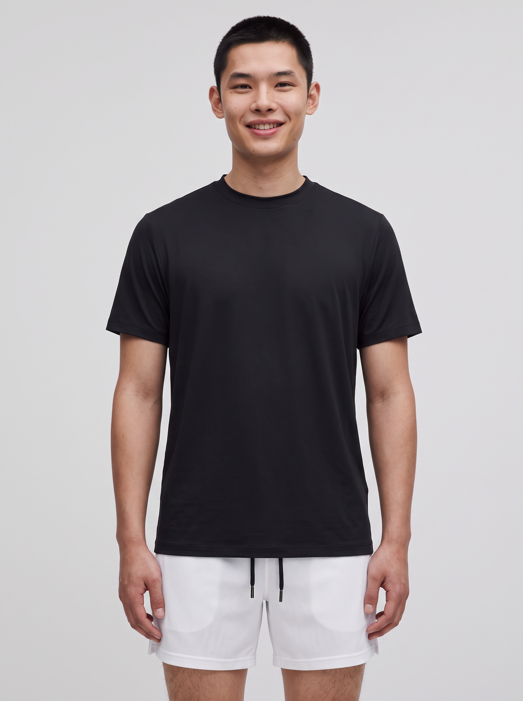 Regular Fit T-Shirt aus Lyocell – Schwarz