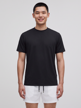 Regular Fit T-Shirt aus Lyocell – Schwarz