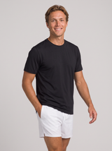 Regular Fit T-Shirt aus Lyocell – Schwarz