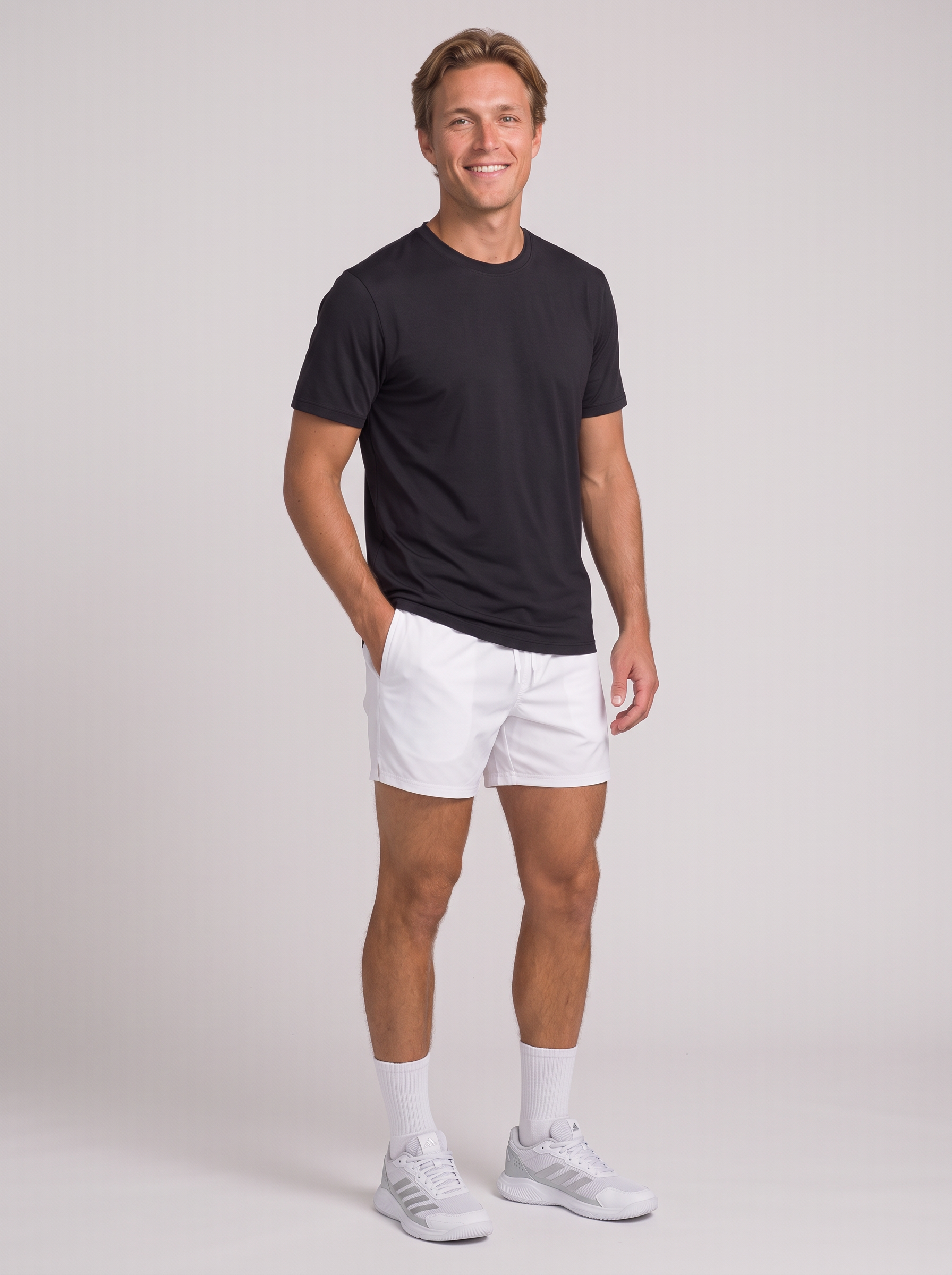 Regular Fit T-Shirt aus Lyocell – Schwarz
