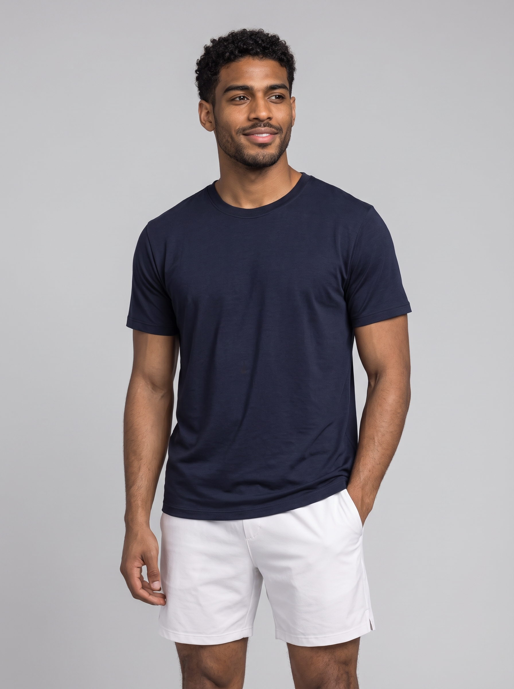 Regular Fit T-Shirt aus Lyocell – Navy