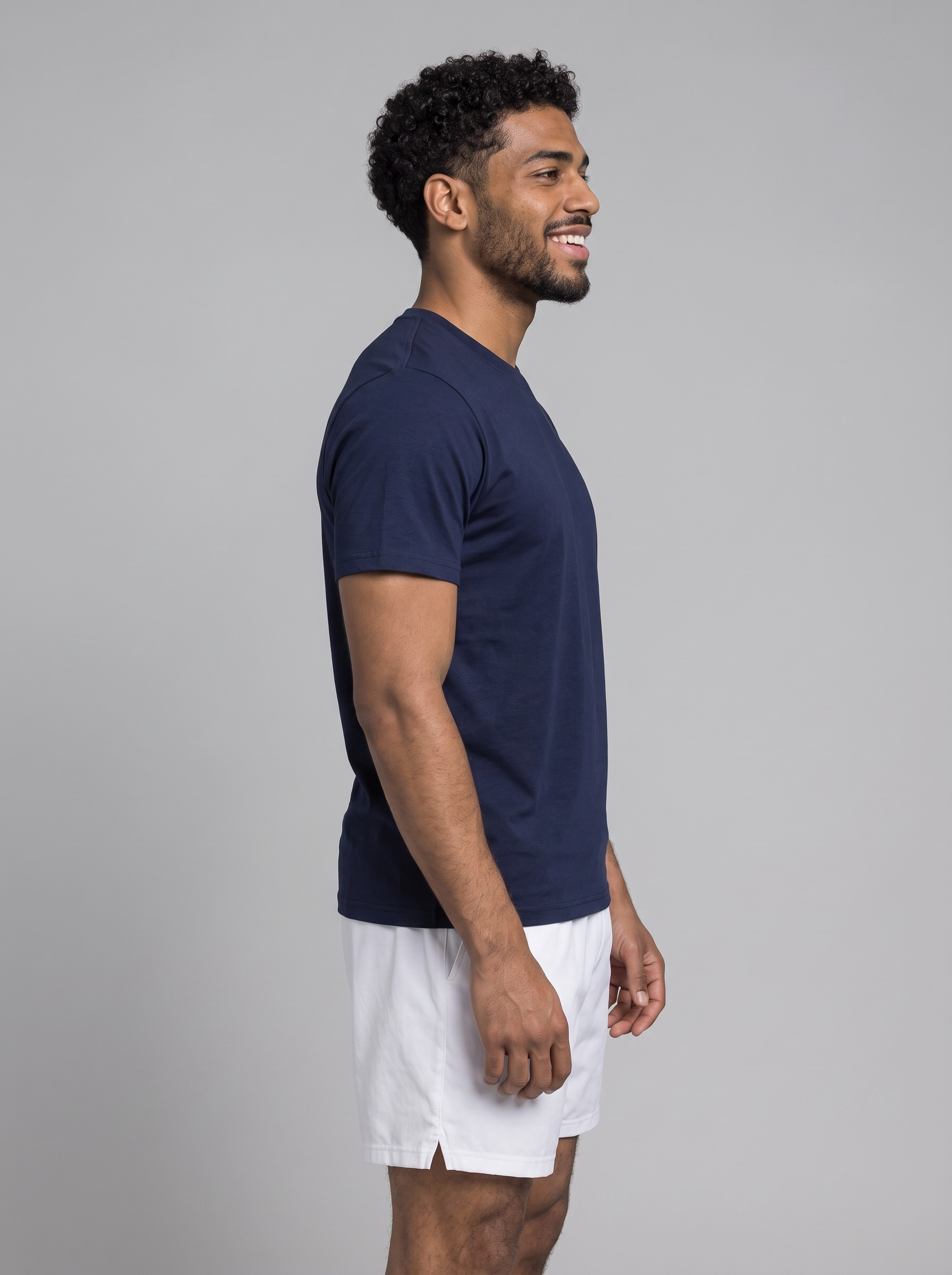 Regular Fit T-Shirt aus Lyocell – Navy