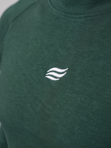 Slim Fit Longsleeve mit Stehkragen – Dunkelgrün