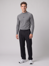 Slim Fit Longsleeve mit Stehkragen – Mittelgrau