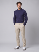 Slim Fit Longsleeve mit Stehkragen – Navy